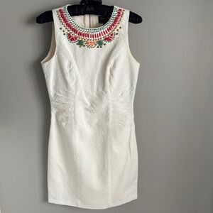 Embroidered White Dress